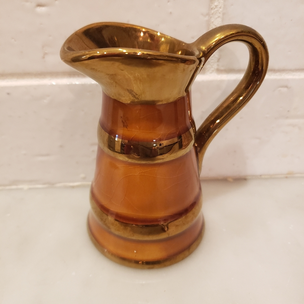 Small Lord Nelson Pottery Gold Pitcher Bud Vase